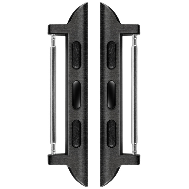 moVear | 18mm watch strap adapter for Apple Watch 9/8/7/6/SE/5/4/3/2/1 (41/40/38mm) | Black, Stainless steel +PVD