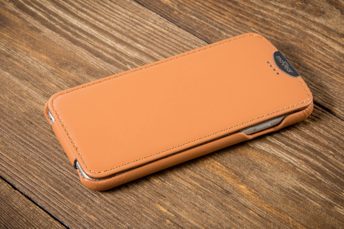 moVear flipDown C+ Leather Case for Apple iPhone 6 / 6s | Smooth, Cappuccino