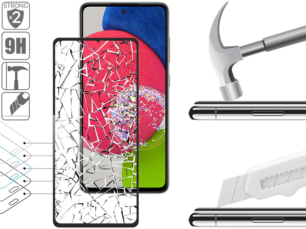 2 pcs. | moVear GLASS mSHIELD 2.5D MAX for Samsung Galaxy A52 (6.5") (case friendly)
