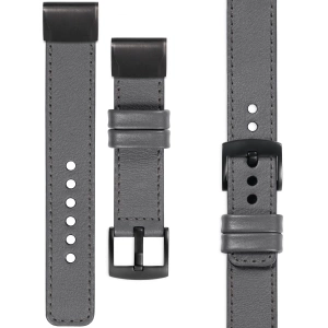 moVear Prestige C1 Leather strap for Garmin QuickFit 20mm (Fenix / Instinct - 43/42/40mm) Gray, Gray stitching [sizes XS-XXL and buckle to choose from]