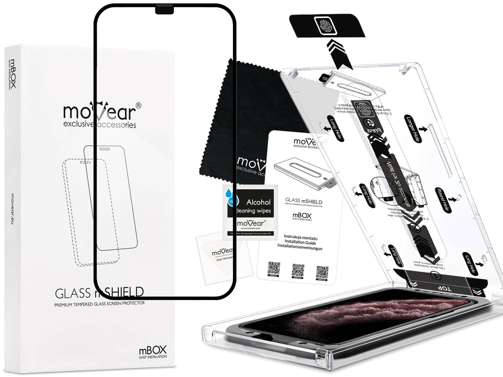 moVear mBOX GLASS mSHIELD 2.5D MAX for Apple iPhone 11 Pro Max / Xs Max (6.5") (easy installation)