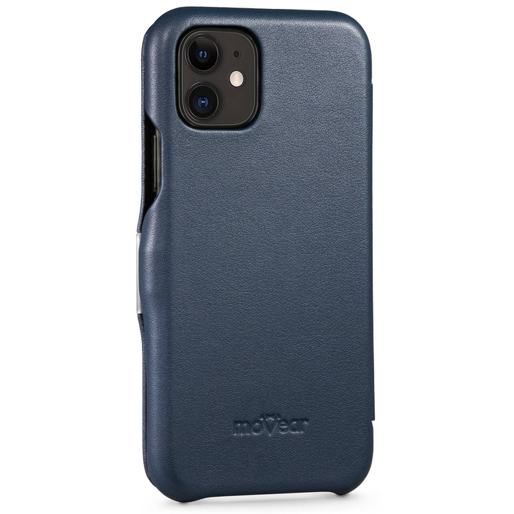 moVear flipSide C Leder Handyhülle für Apple iPhone 11 (6.1") | Nappaleder (Blau)