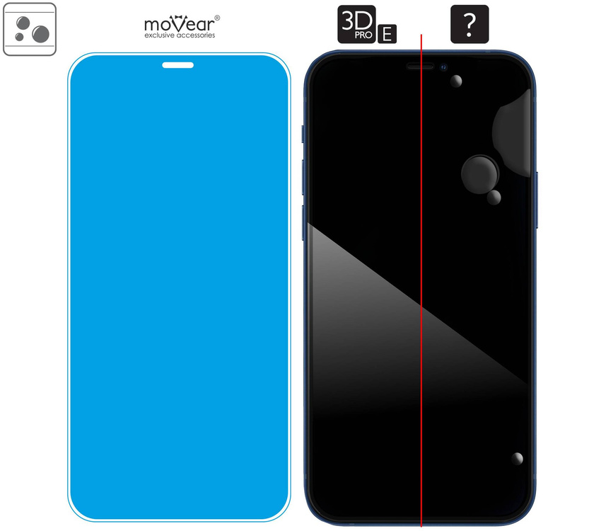 moVear GLASS mSHIELD 3D PRO-E for Apple iPhone 12 Pro / 12 (6.1") (case friendly)