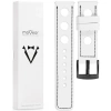 moVear Prestige R1 24mm leather watch strap | White, White stitching [sizes XS-XXL and buckle to choose from]