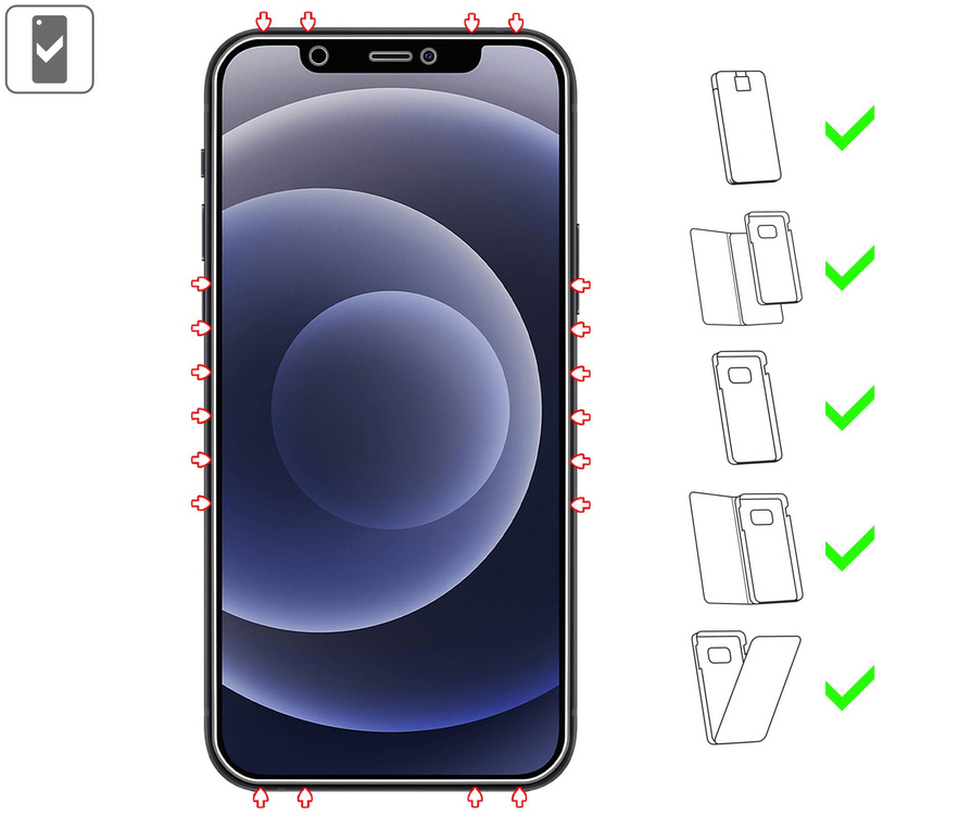 moVear GLASS mSHIELD 2.5D MATT für Apple iPhone 12 Pro / 12 (6.1") | (Antireflex, Handyhülle freundlich)