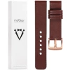 moVear Prestige S1 18mm Lederarmband für Garmin Vivoactive 4S, Venu 3S/2S, Vívomove 3S Rotbraun [Schließe nach Wahl]