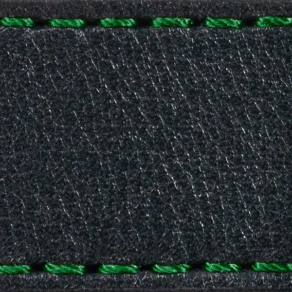 Gurt C1 20mm | Schwarz / Dunkelgrün Thread | Lederteile ohne Schnalle