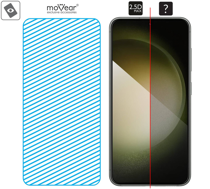 2 Stk. | moVear GLASS mSHIELD 2.5D MAX für Samsung Galaxy S23+ (Plus) (6.6") (Handyhülle freundlich)