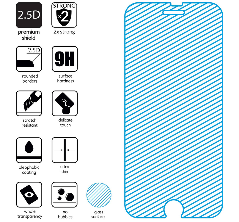 2 pcs. | moVear GLASS mSHIELD 2.5D for Apple iPhone 6 / 6s (4.7") (case friendly)