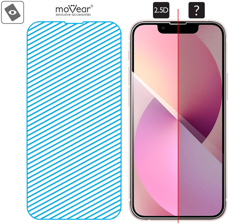 moVear GLASS mSHIELD 2.5D for Apple iPhone 13 Mini (5.4") (case friendly)