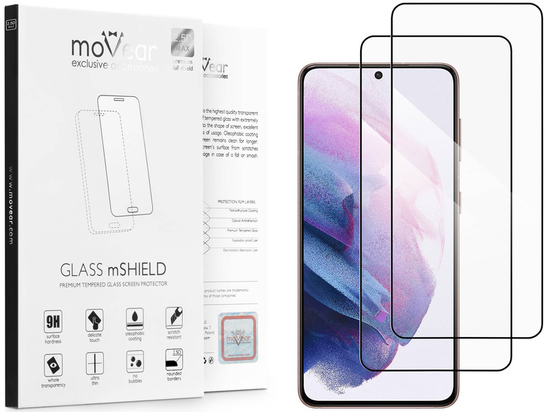 2 Stk. | moVear GLASS mSHIELD 2.5D MAX für Samsung Galaxy S21+ (Plus) (6.7") (Handyhülle freundlich)