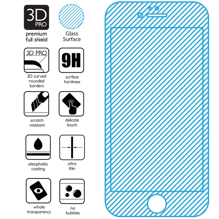 2 Stk. | moVear GLASS mSHIELD 3D PRO für Apple iPhone 6 Plus / 6s Plus (5.5") (Vollbildschutz)
