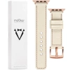 moVear Prestige C1 22mm Nude Leather strap for Apple Watch 10 / 9 / 8 / 7 / 6 / 5 / 4 / SE (42/41/40mm) | Nude stitching [sizes XS-XXL and buckle to choose from]