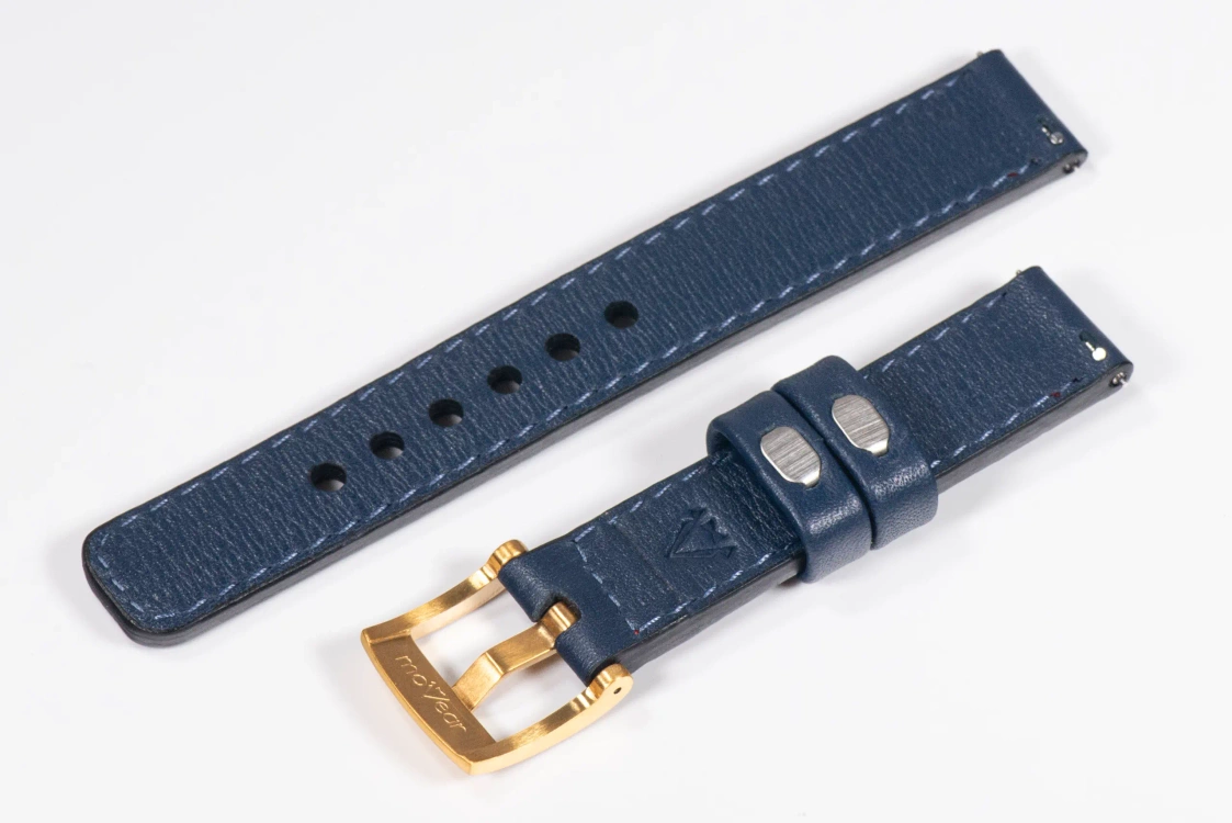 Leather watch strap