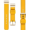 moVear Prestige C1 Leather strap for Garmin QuickFit 20mm (Fenix / Instinct - 43/42/40mm) Yellow, Yellow stitching [sizes XS-XXL and buckle to choose from]