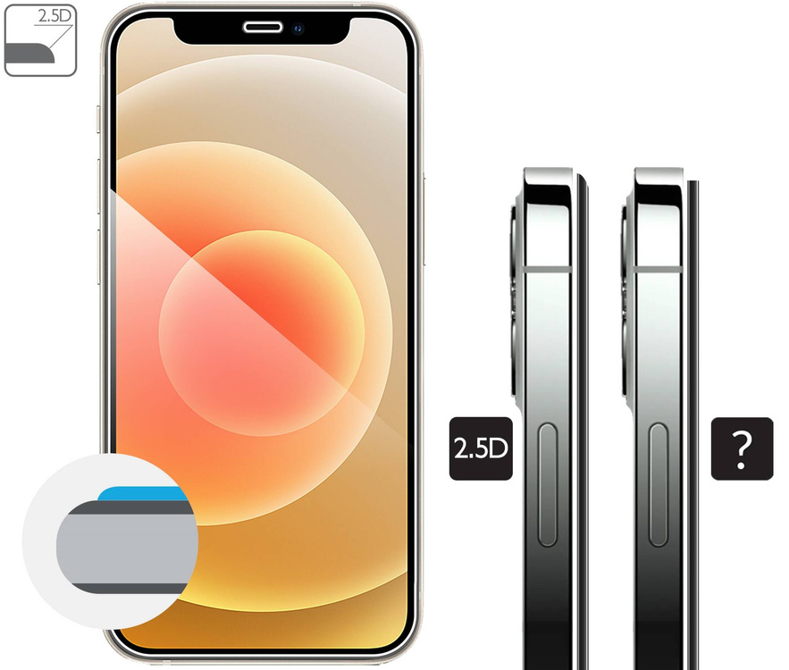 2 Stk. | moVear GLASS mSHIELD 2.5D für Apple iPhone 12 Mini (5.4") (Handyhülle freundlich)