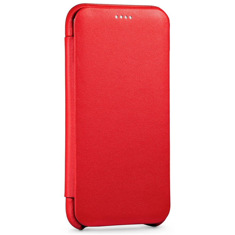 moVear flipSide S Ledertasche für Apple iPhone 11 Pro (5.8") | Glatte Leder, Handy Hülle book type (Rot)