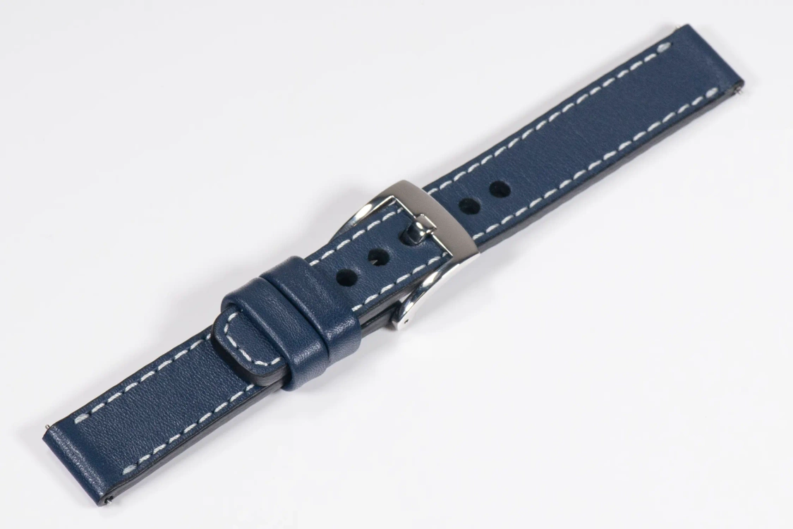 Leather watch strap