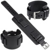 moVear Prestige CW1 24mm Breites Lederarmband mit Polster | Schwarz, Schwarz Nähte [Größen XS-XXL und Schnalle zur Auswahl]