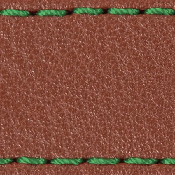 Strap C1 23mm | Brown / Green thread | Leather parts without buckle