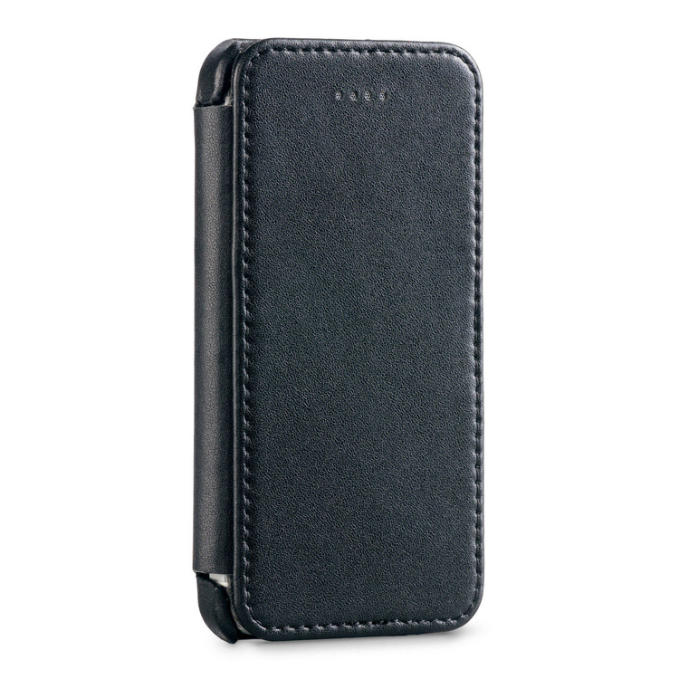 moVear flipSide C+ Leder-Hülle für Apple iPhone SE / 5s / 5 | Glatte Ledercase, Schwarz