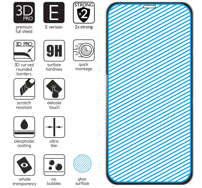 moVear GLASS mSHIELD 3D PRO-E for Apple iPhone 11 / Xr (6.1") (case friendly)