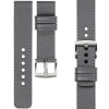 moVear Prestige C1 20mm Grau Lederarmband für Samsung Galaxy Watch 7 / 6 / 5 / 4 / 3 & Pro / FE / Classic / Active | Grau Nähte [Größen XS-XXL und Schnalle zur Auswahl]