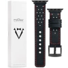 moVear Prestige R2 20mm Schwarz Lederarmband für Apple Watch 10 / 9 / 8 / 7 / 6 / 5 / 4 / SE (42/41/40mm) | Schwarz Nähte [Größen XS-XXL und Schnalle zur Auswahl]