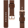 moVear Prestige C1 19mm Uhrenarmband aus Leder | Dunkelbraun, Dunkelbraun Nähte [Größen XS-XXL und Schnalle zur Auswahl]