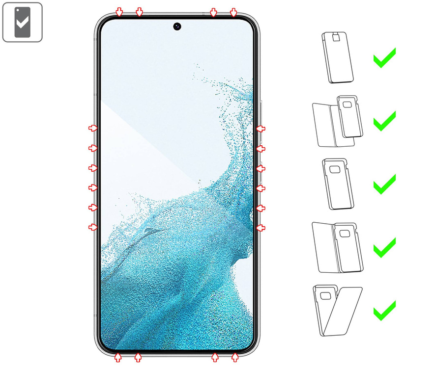 2 pcs. | moVear GLASS mSHIELD 2.5D MAX for Samsung Galaxy S22 (6.1") (case friendly)
