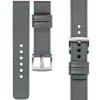 moVear Prestige C1 24mm leather watch strap | Gray, Gray stitching [sizes XS-XXL and buckle to choose from]