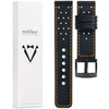 moVear Prestige R2 22mm leather watch strap | Black, Black stitching [sizes XS-XXL and buckle to choose from]