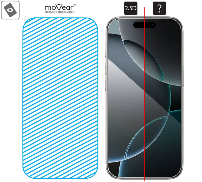 2 pcs. | moVear mBOX GLASS mSHIELD 2.5D for Apple iPhone 16 Pro Max (6.9") (easy installation)