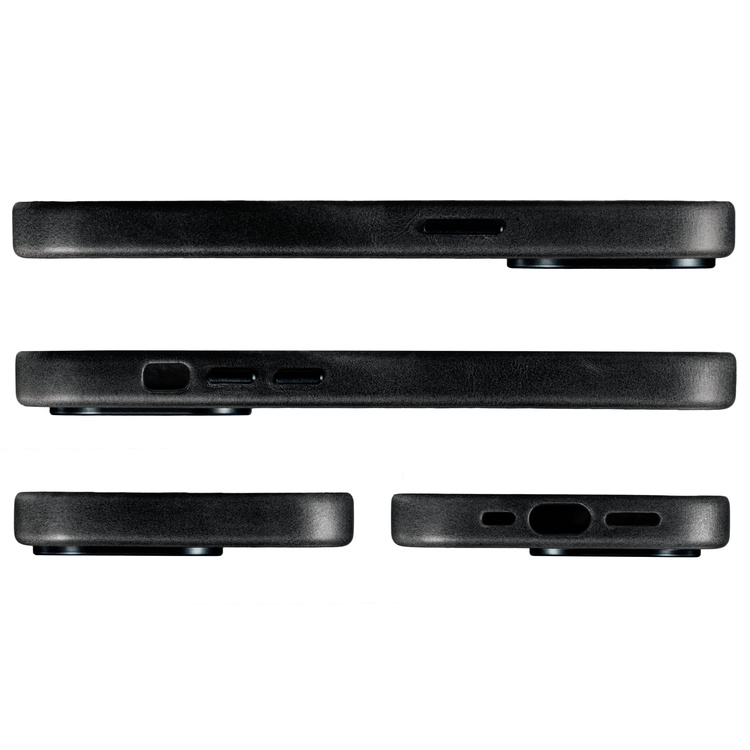 moVear [PRODUCT_MODEL] Lederrückseite für Apple iPhone 16 Pro Max (6.9") | MagSafe kompatibel, Naturgeöltes Leder (Schwarz)