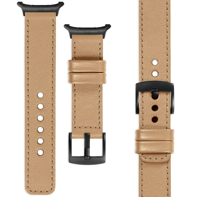 moVear Prestige C1 24mm Cappuccino Leather strap for Samsung Galaxy Watch Ultra | Cappuccino stitching [sizes XS-XXL and buckle to choose from]