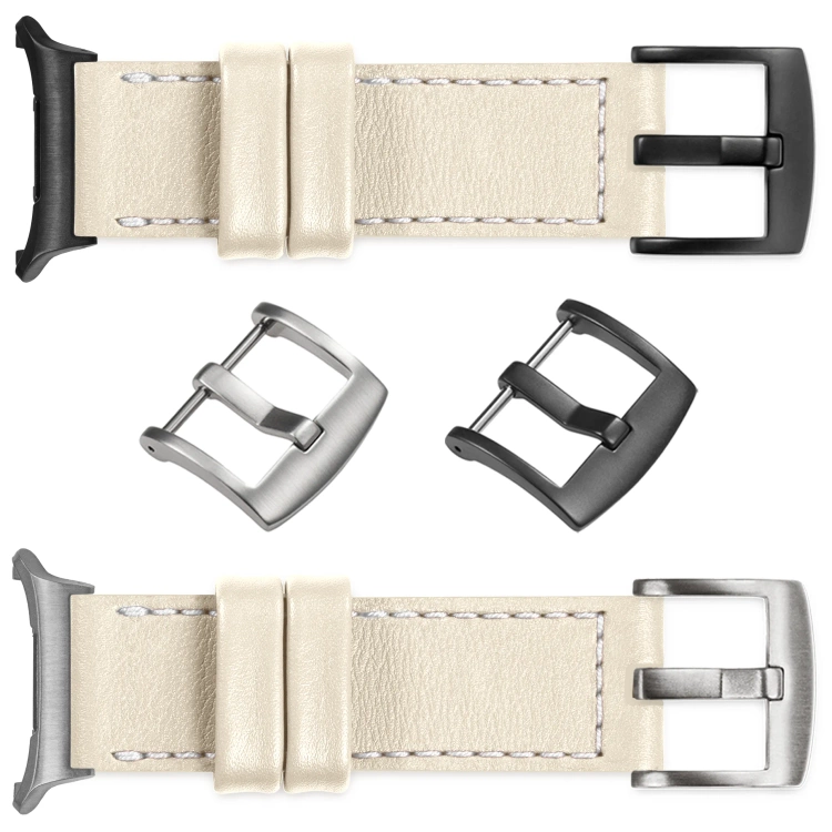 moVear Prestige C1 22mm Nude Leather strap for Samsung Galaxy Watch Ultra | Nude stitching [sizes XS-XXL and buckle to choose from]