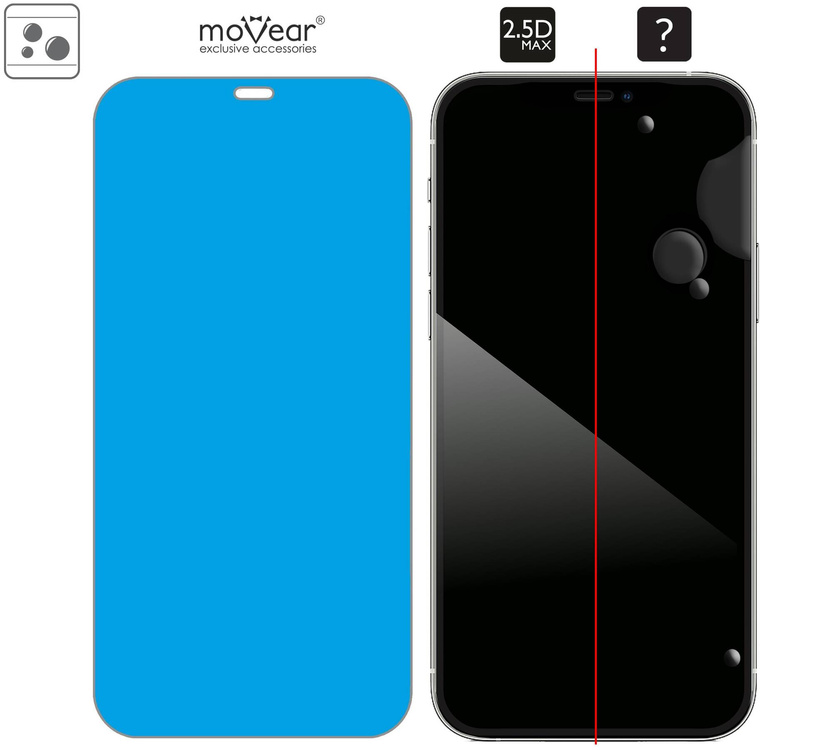 moVear GLASS mSHIELD 2.5D MAX for Apple iPhone 12 Pro / 12 (6.1") (case friendly)