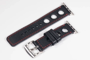 Leather watch strap