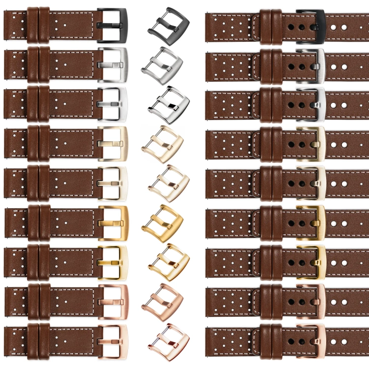 moVear Prestige R2 26mm leather watch strap | Dark brown, Dark brown stitching [sizes XS-XXL and buckle to choose from]