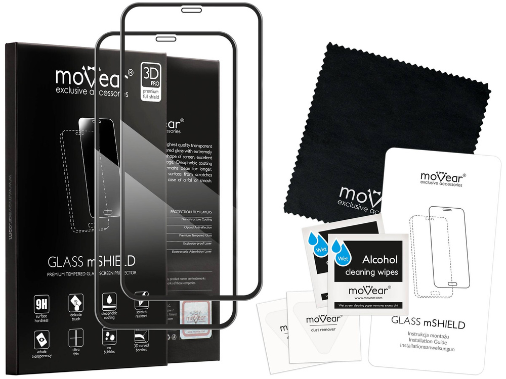 2 Stk. | moVear GLASS mSHIELD 3D PRO-E für Apple iPhone 11 Pro Max / Xs Max (6.5") (Handyhülle freundlich)