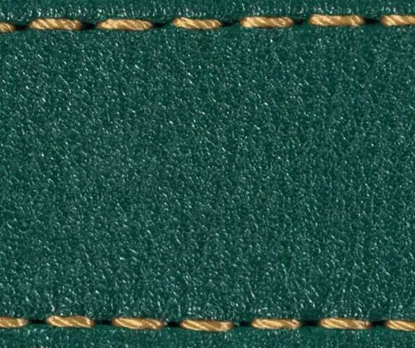 Strap C1 21mm | Bottle green / Gold thread | Leather parts without buckle