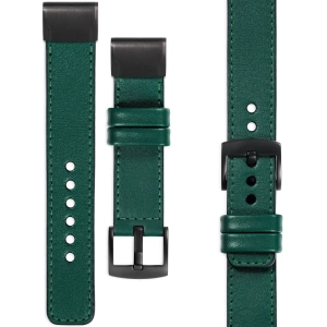 moVear Prestige C1 Leather strap for Garmin QuickFit 26mm (Fenix / Epix / Quatix / Tactix / Enduro - 51mm) Bottle green, Bottle green stitching [sizes XS-XXL and buckle to choose from]