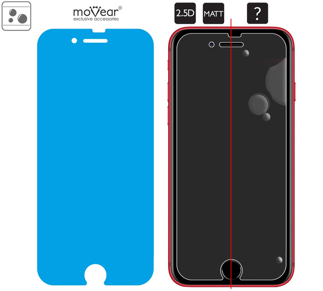 2 Stk. | moVear GLASS mSHIELD 2.5D MATT für Apple iPhone 6 / 6s (4.7") | (Antireflex, Handyhülle freundlich)