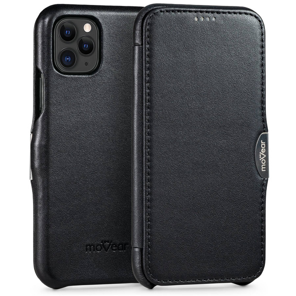 moVear flipSide C Leather case for Apple iPhone 11 Pro (5.8") | Smooth leather (Black)