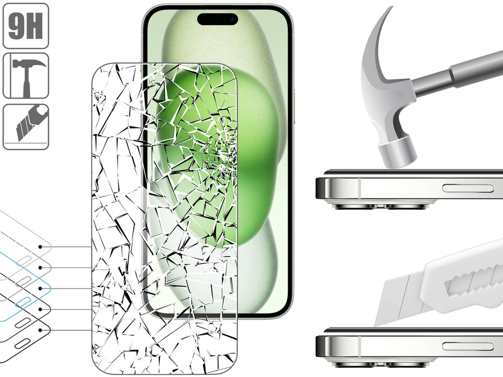 moVear mBOX GLASS mSHIELD 2.5D for Apple iPhone 16/15 Plus / 15 Pro Max (6.7") (easy installation)
