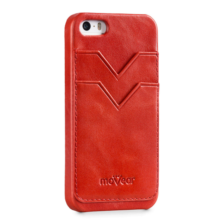 moVear backCover S+ Leather Back Cover for Apple iPhone SE / 5s / 5 | Vintage, Red