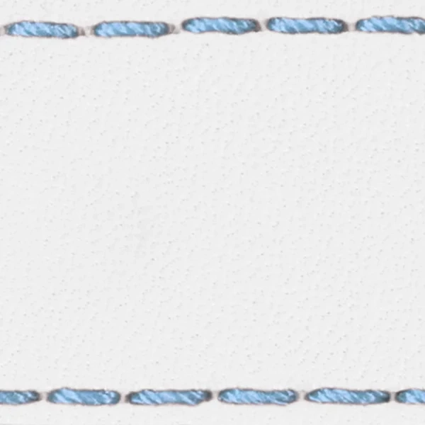Gurt C1 22mm | Weiß / Himmelblau Thread | Lederteile ohne Schnalle