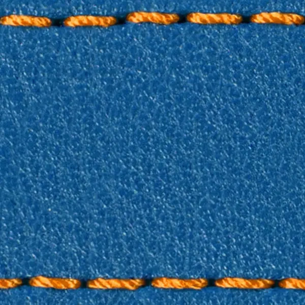 Gurt C1 18mm | Blau / Orange Thread | Lederteile ohne Schnalle