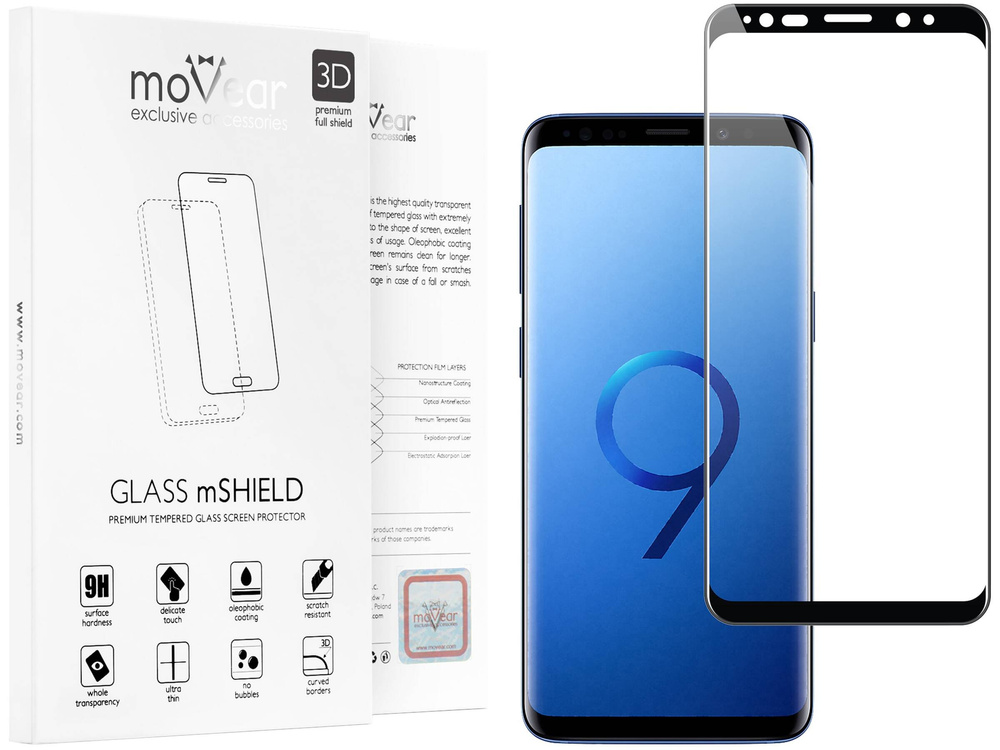 moVear GLASS mSHIELD 3D für Samsung Galaxy S9 (5.8") (Vollbildschutz)