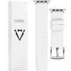 moVear Prestige S1 20mm Lederarmband für Apple Watch 10 / 9 / 8 / 7 / 6 / 5 / 4 / SE (42/41/40mm) Weiß [Adapter und Schnalle zur Auswahl]